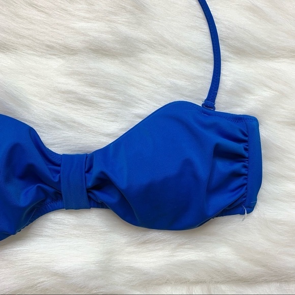 Pink Victoria's Secret Halter Bikini Top Bandeau Swimwear Beach Blue XS - Picture 5 of 11